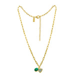 Small Link Chain Malachite & Green Heart
