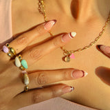 Small Link Chain with Rose Quartz & Pink Heart