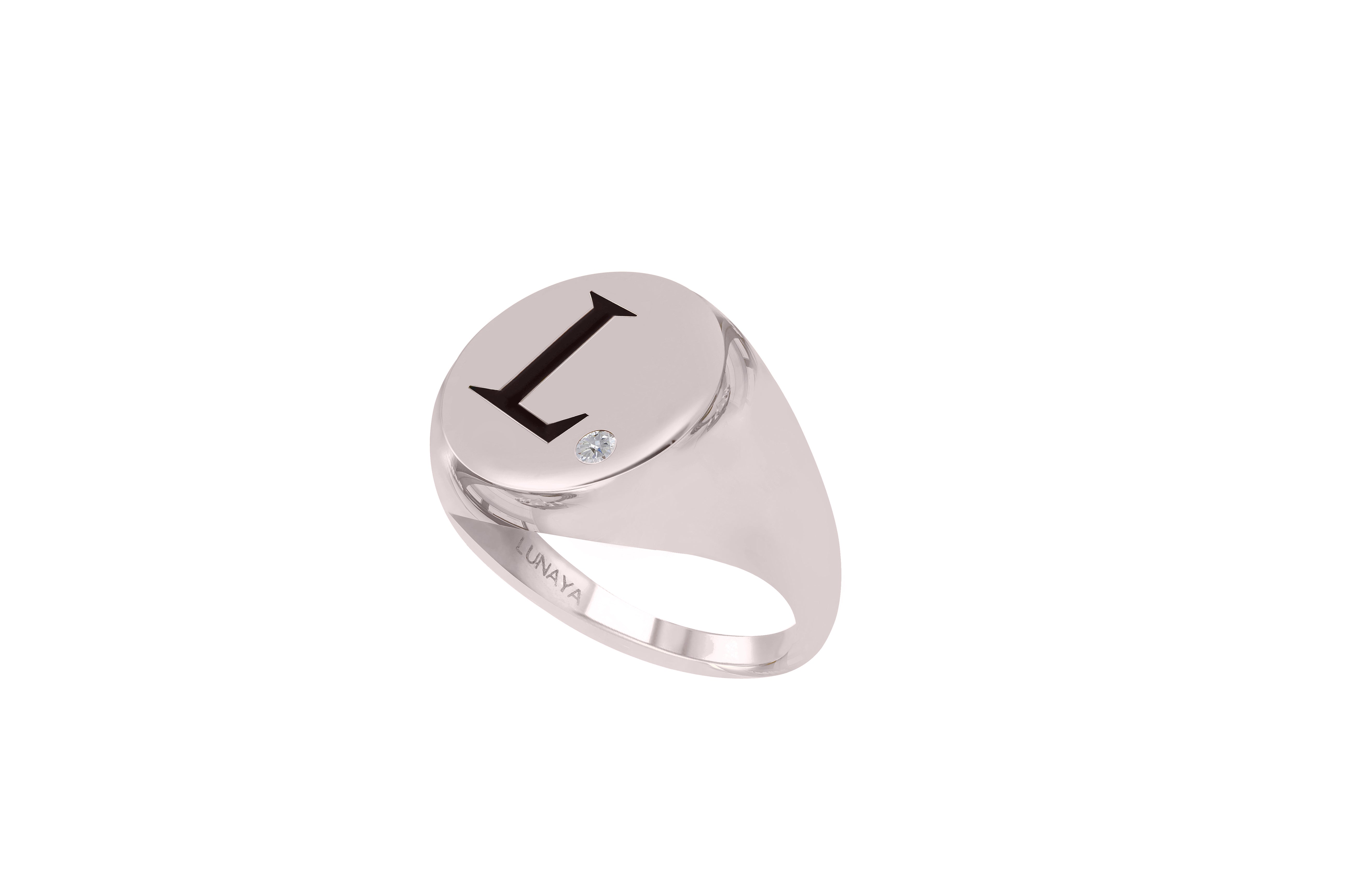SILVER INITIAL SIGNET RING 925 Sterling Silver Ring