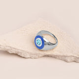 Eyes On Me Signet Ring / Swiss Blue Topaz