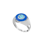 Eyes On Me Signet Ring / Swiss Blue Topaz