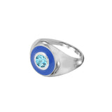 Eyes On Me Signet Ring / Swiss Blue Topaz