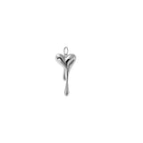 Small Melting Heart With Anchor Chain (Silver)