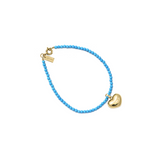Turquoise beaded bracelet with charm