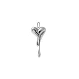 XL Melting Heart With Paperclip Chain (Silver)