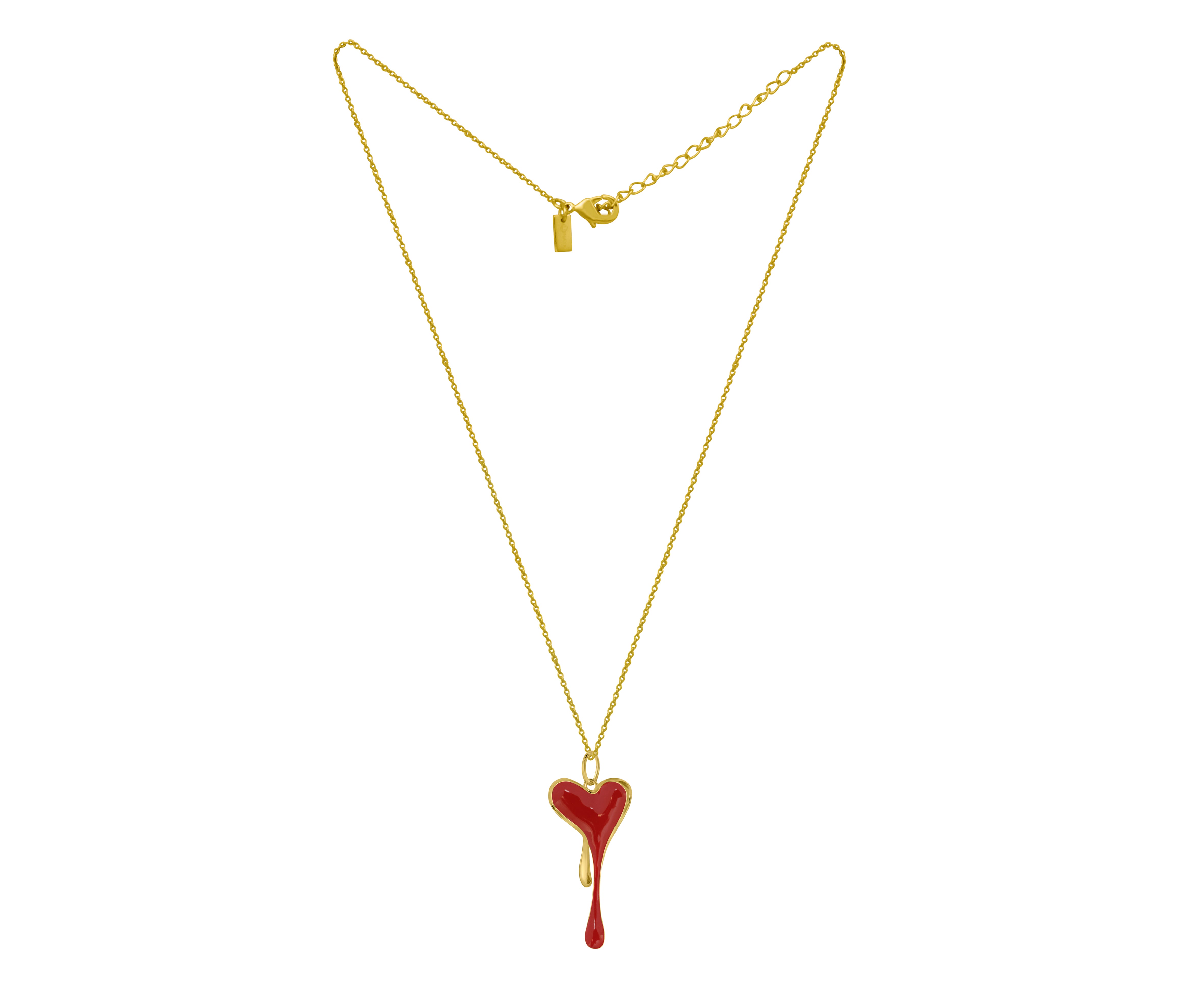 Melting Enamel Heart with Anchor Chain