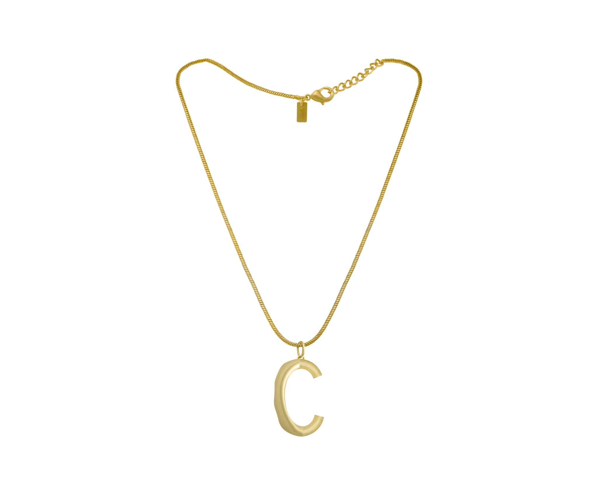 XL Solid Initial with Chain · Brass Only