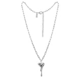 XL Melting Heart With Paperclip Chain (Silver)