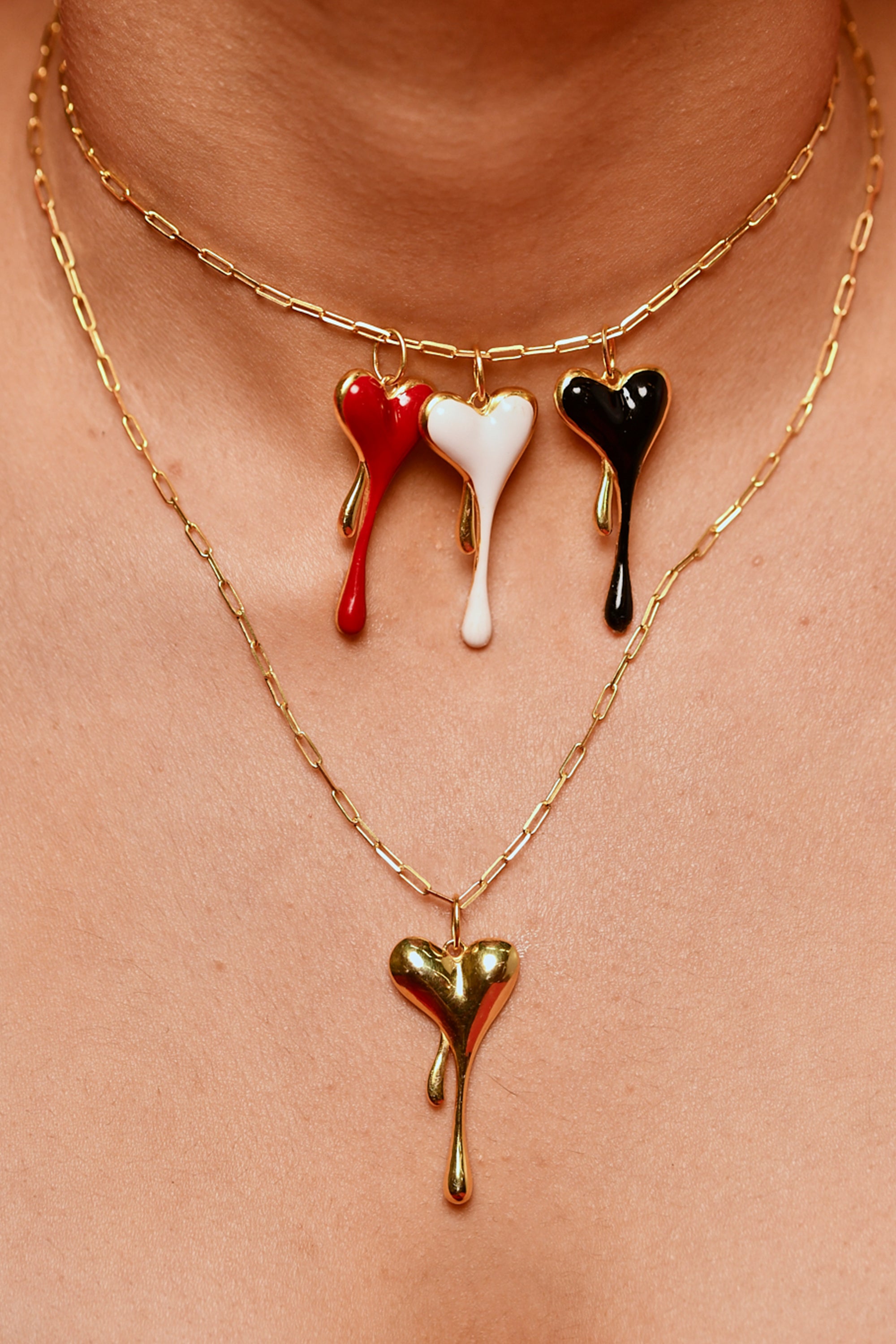 melting heart gold necklace (3color) - kuo 쿠오