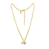 Small Link Chain with Opal & Peach Heart