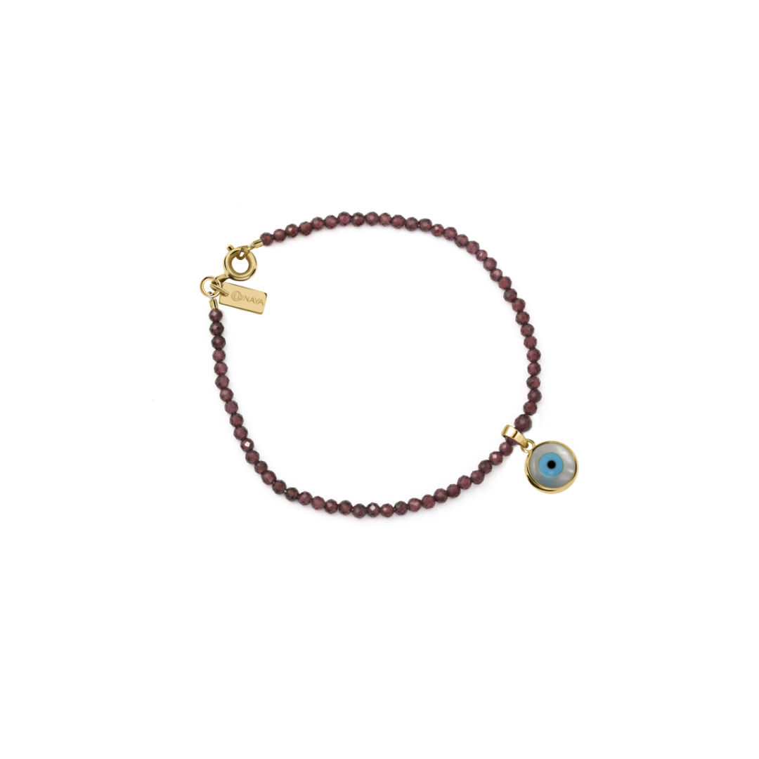 Garnet beaded bracelet