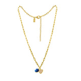 Small Link Chain with Lapis Lazuli & Beige Heart