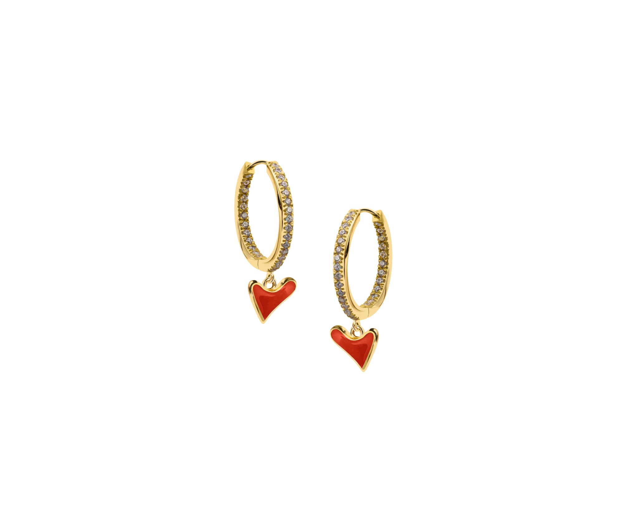 Studded hoop with Organic Heart