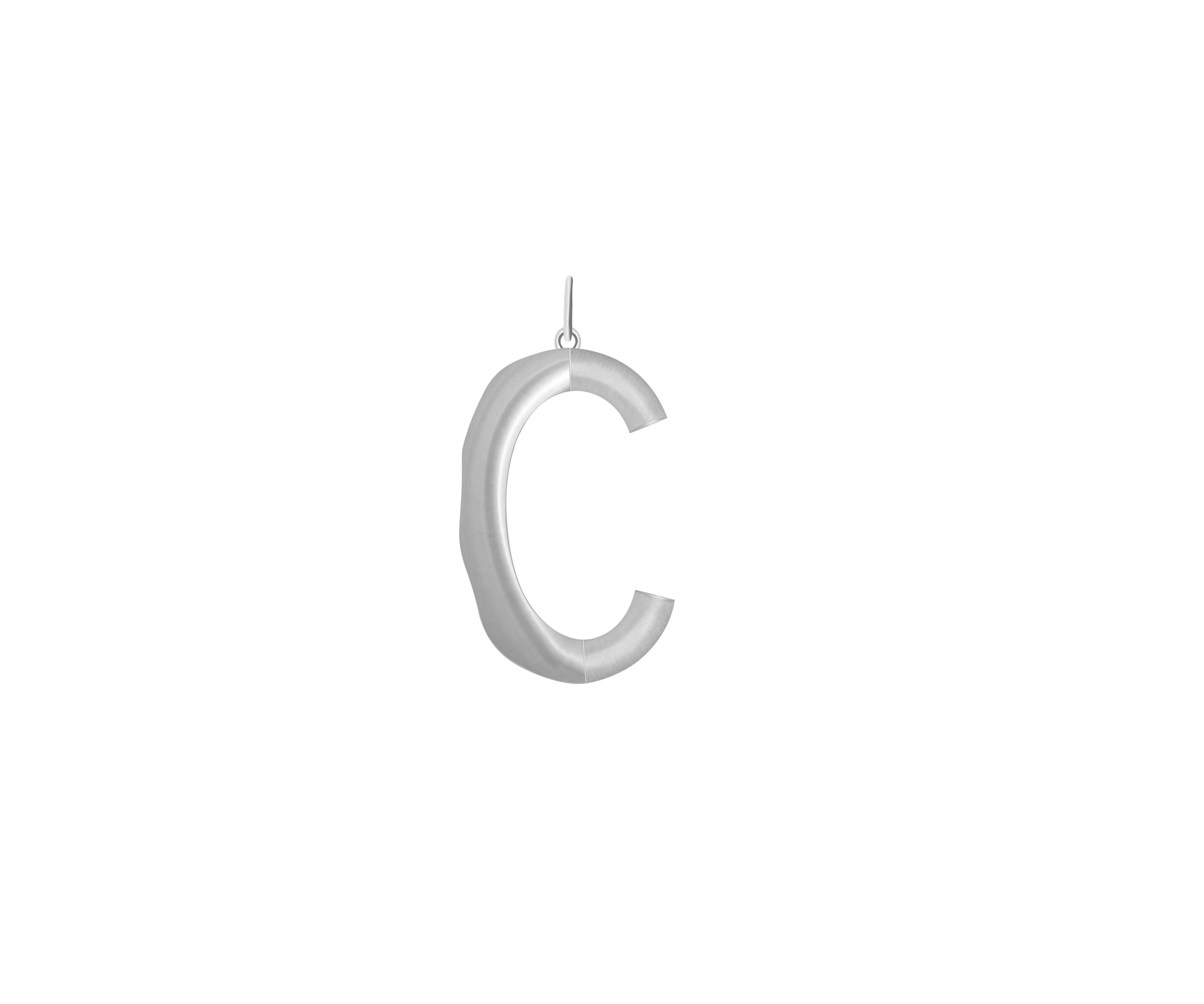 XL Solid Initial With Snake Chain · Silver Brass