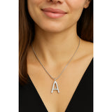 XL Solid Initial With Snake Chain (Silver)
