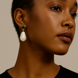 Baroque pearl drop (Malachite)