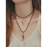 Cotton cord adjustable necklace