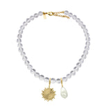 Clear bubble gemstone necklace
