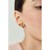 Fancy Heart Studs with Enamel