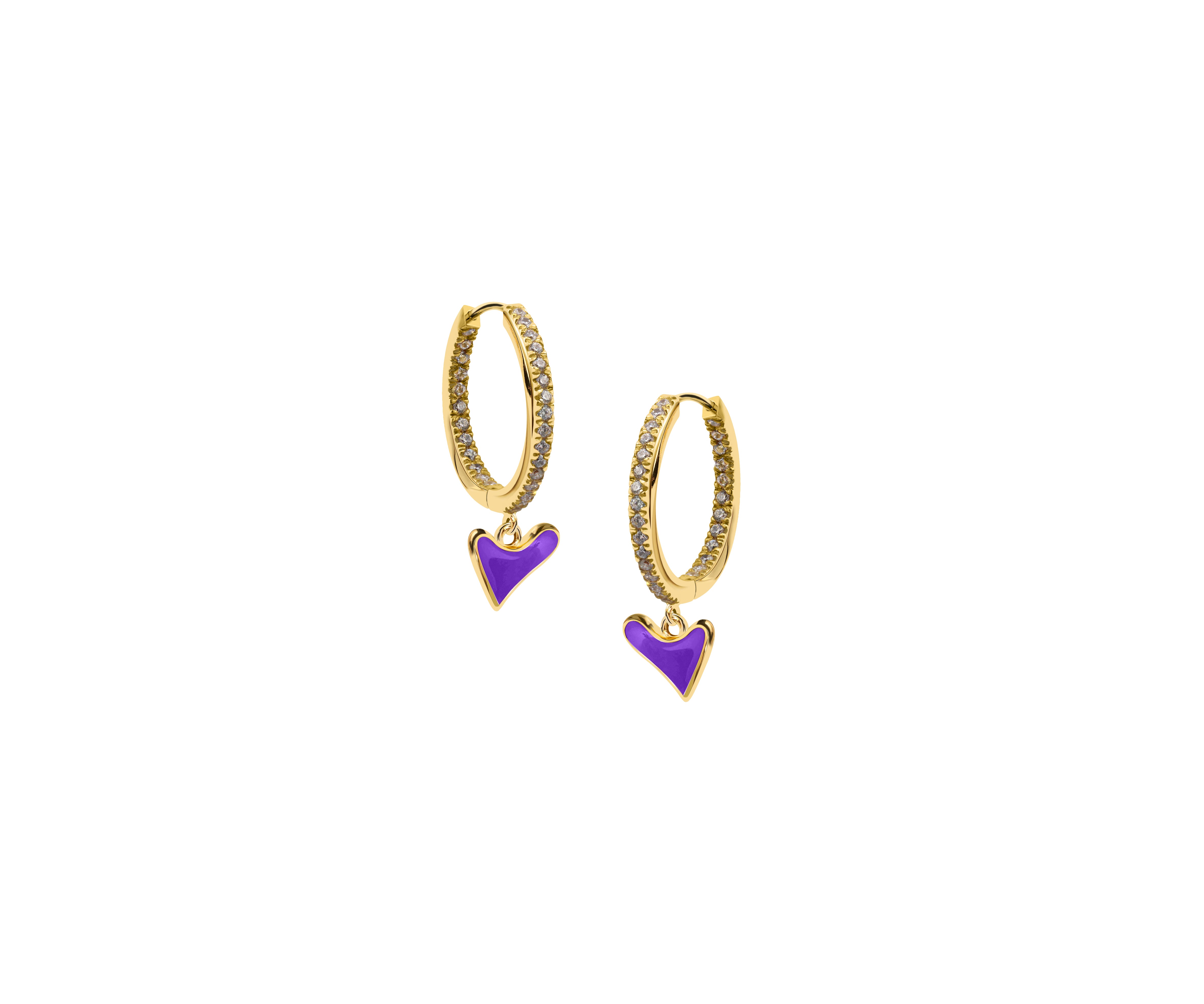 Studded hoop with Organic Heart
