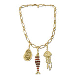 3 Charm Necklace Pearls