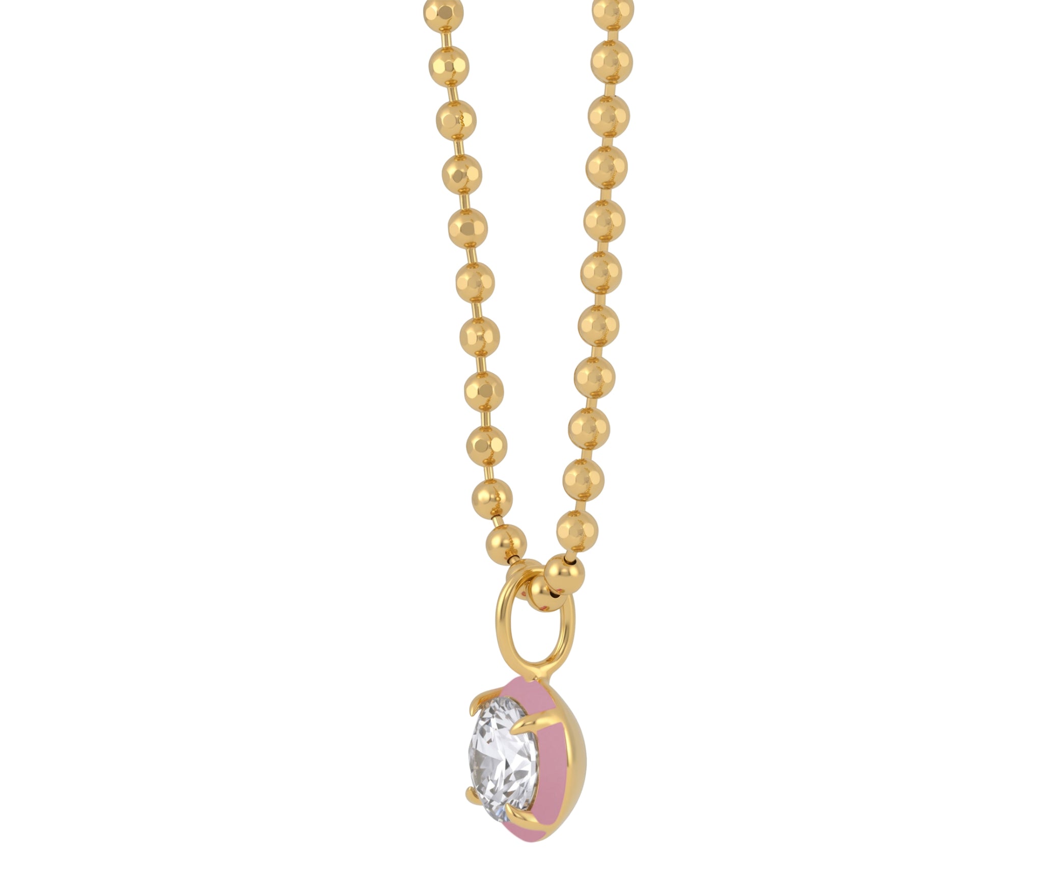 Drop Enamel Pendant with Ball Chain