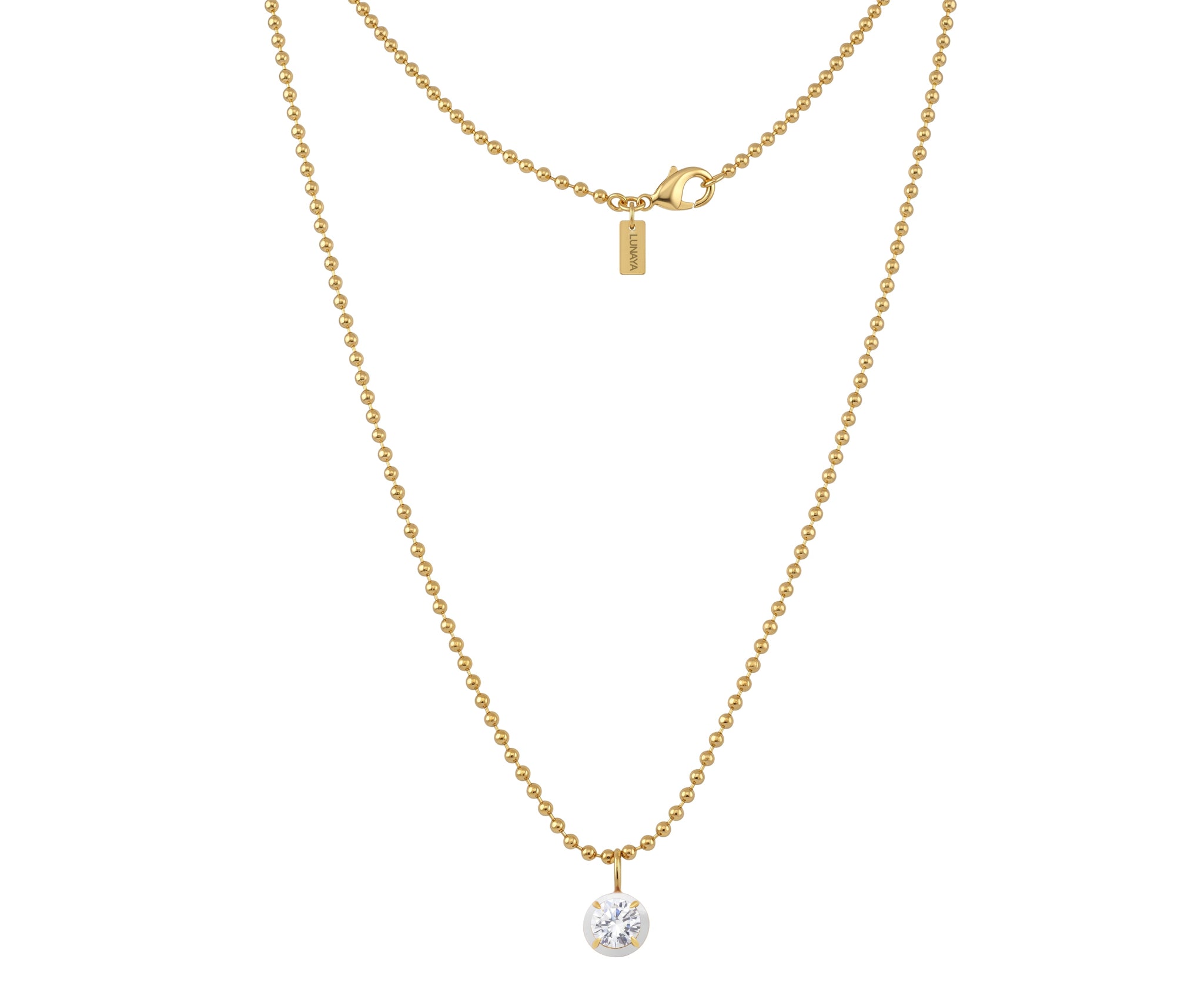 Drop Enamel Pendant with Ball Chain