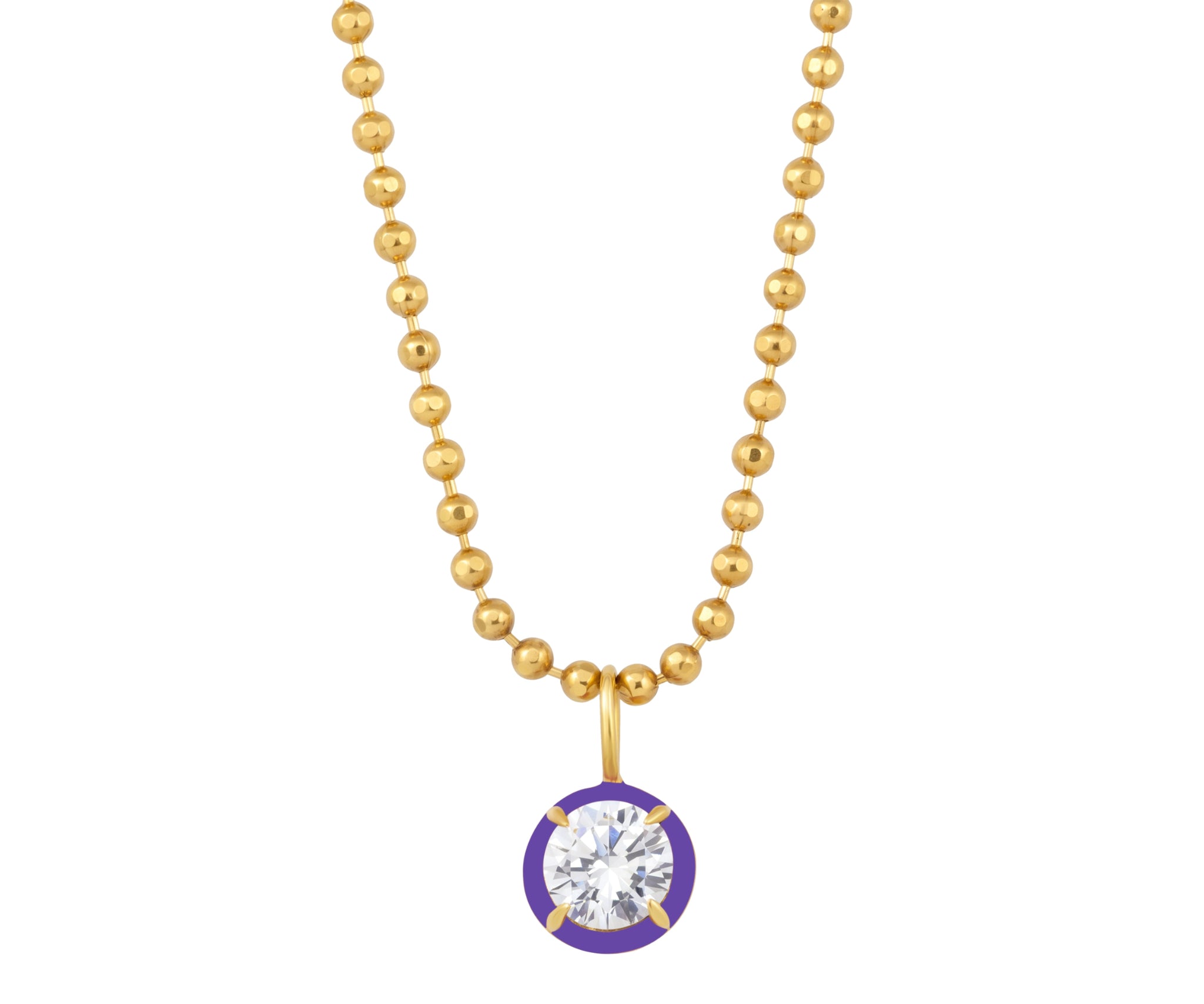 Drop Enamel Pendant with Ball Chain