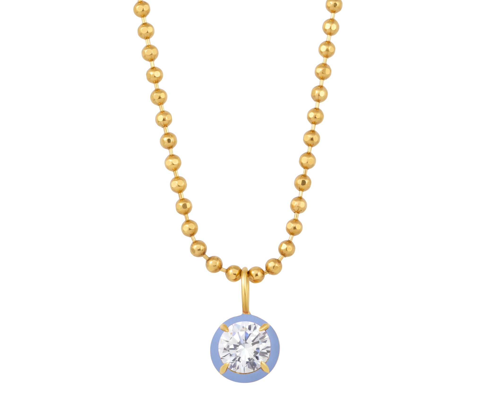 Drop Enamel Pendant with Ball Chain