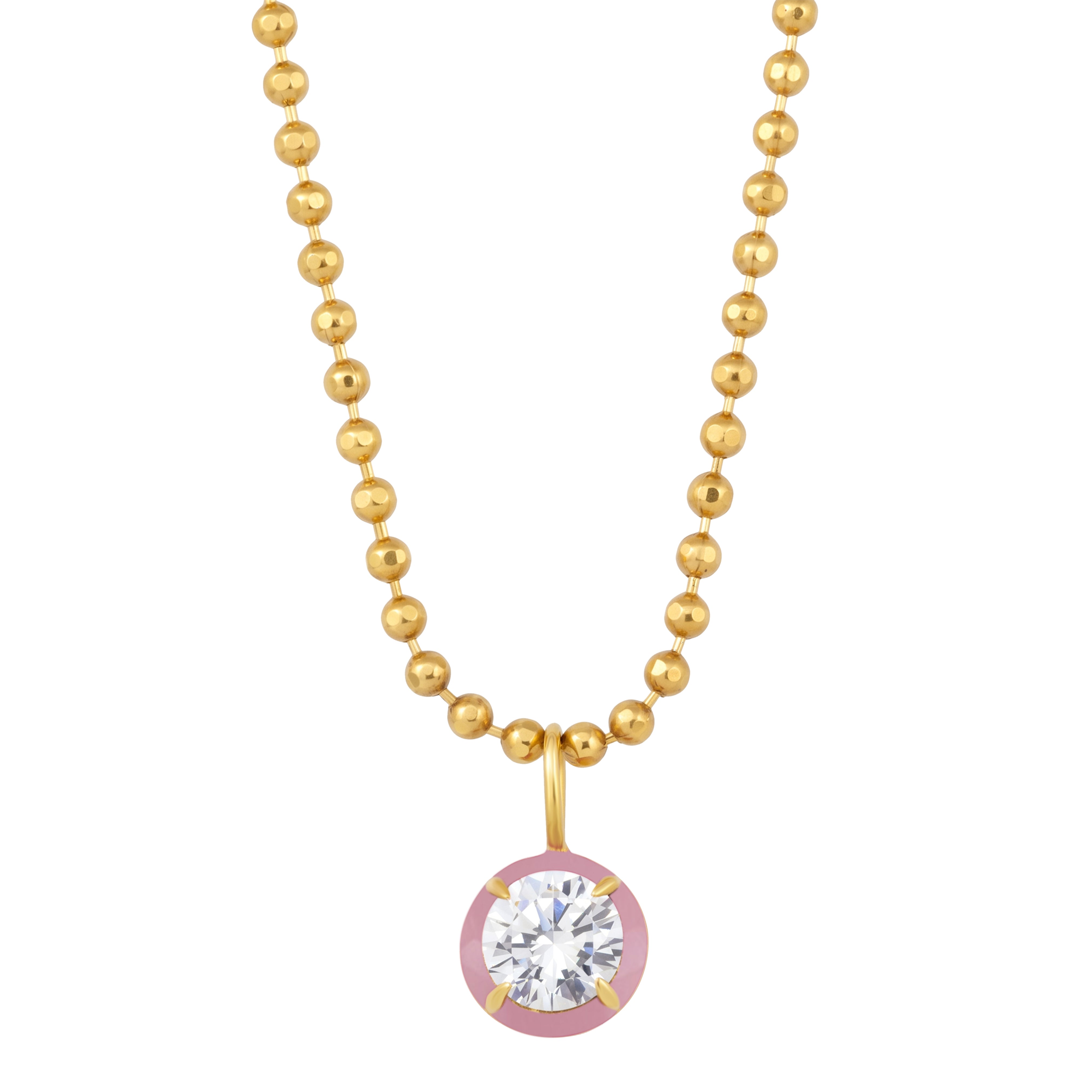 Drop Enamel Pendant with Ball Chain