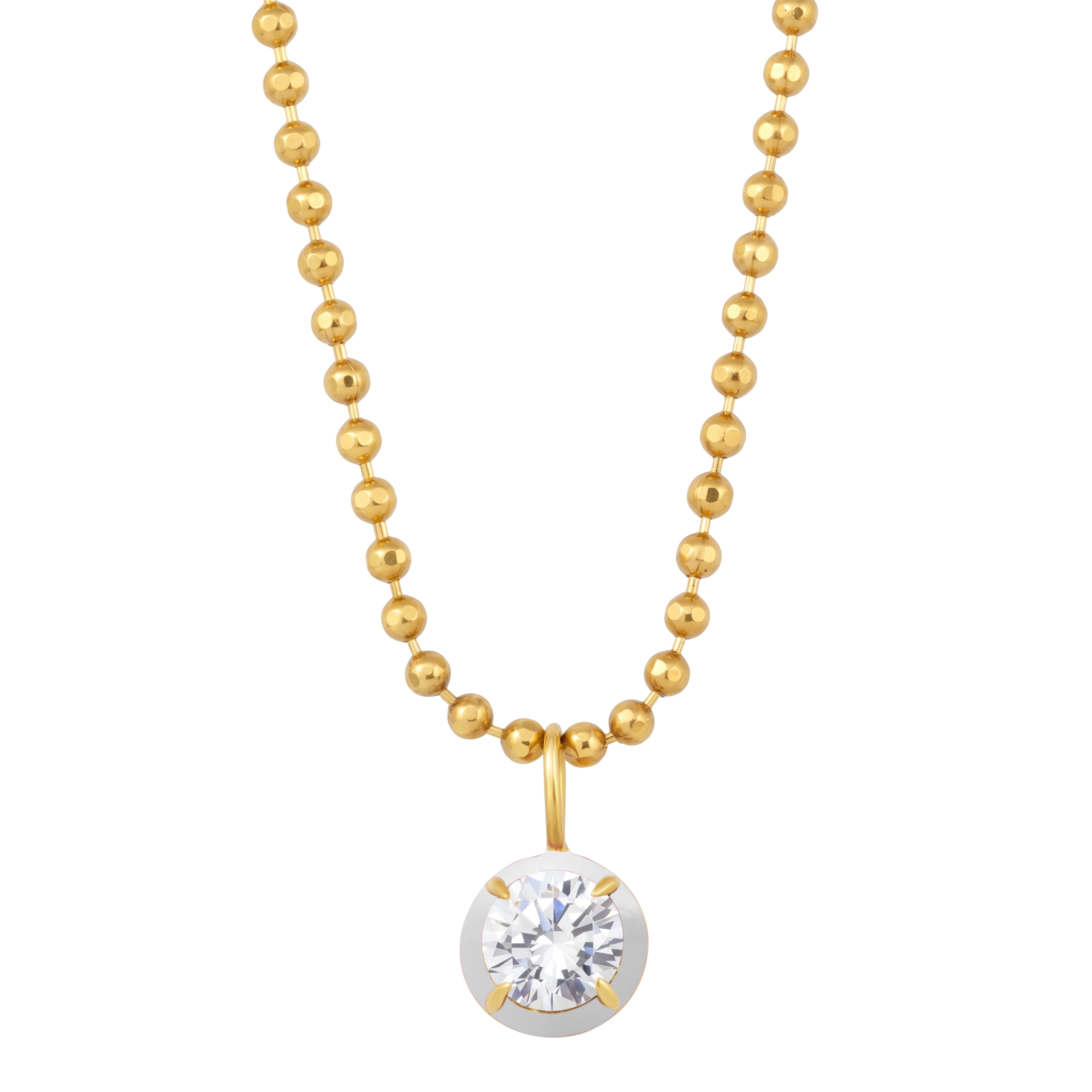 Drop Enamel Pendant with Ball Chain
