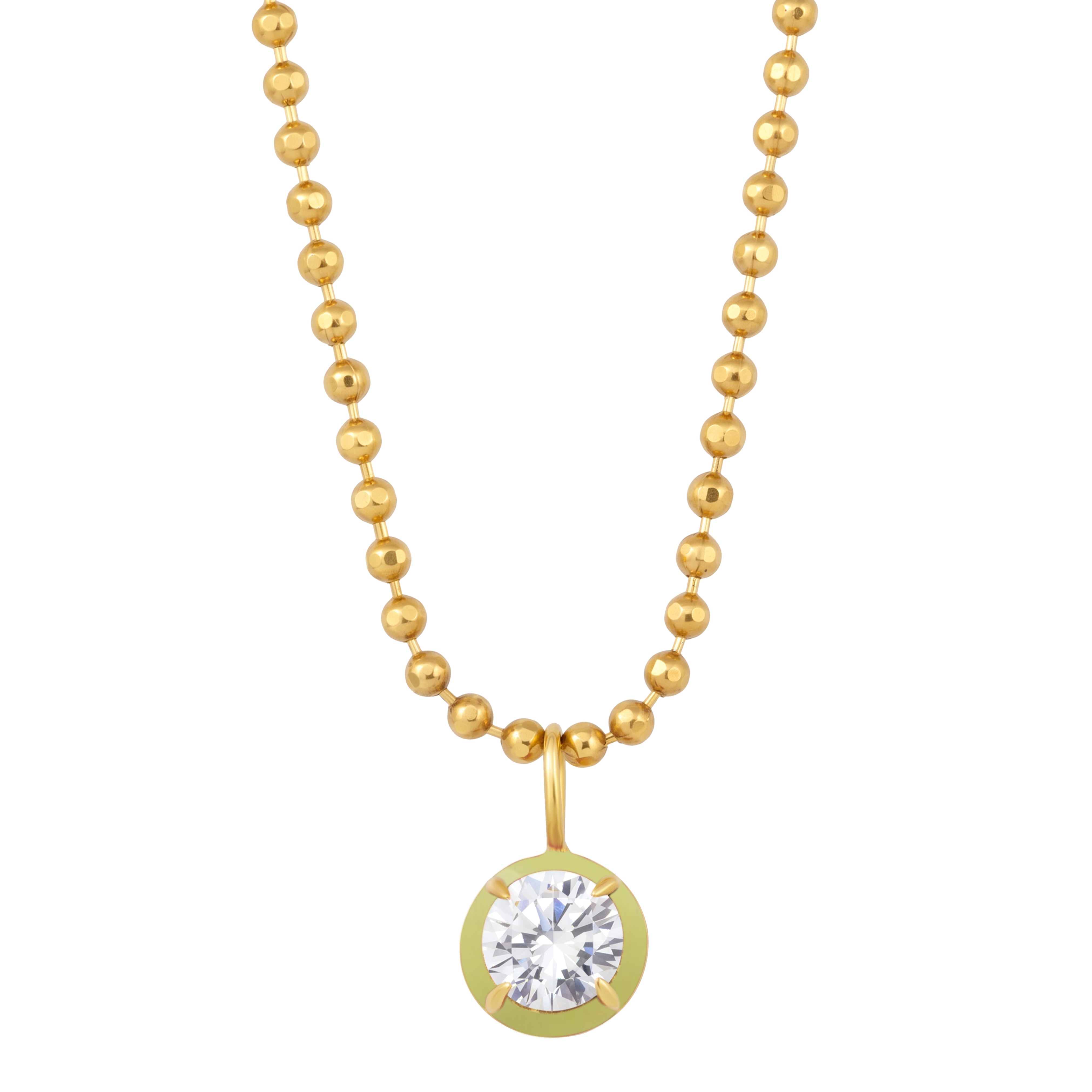 Drop Enamel Pendant with Ball Chain