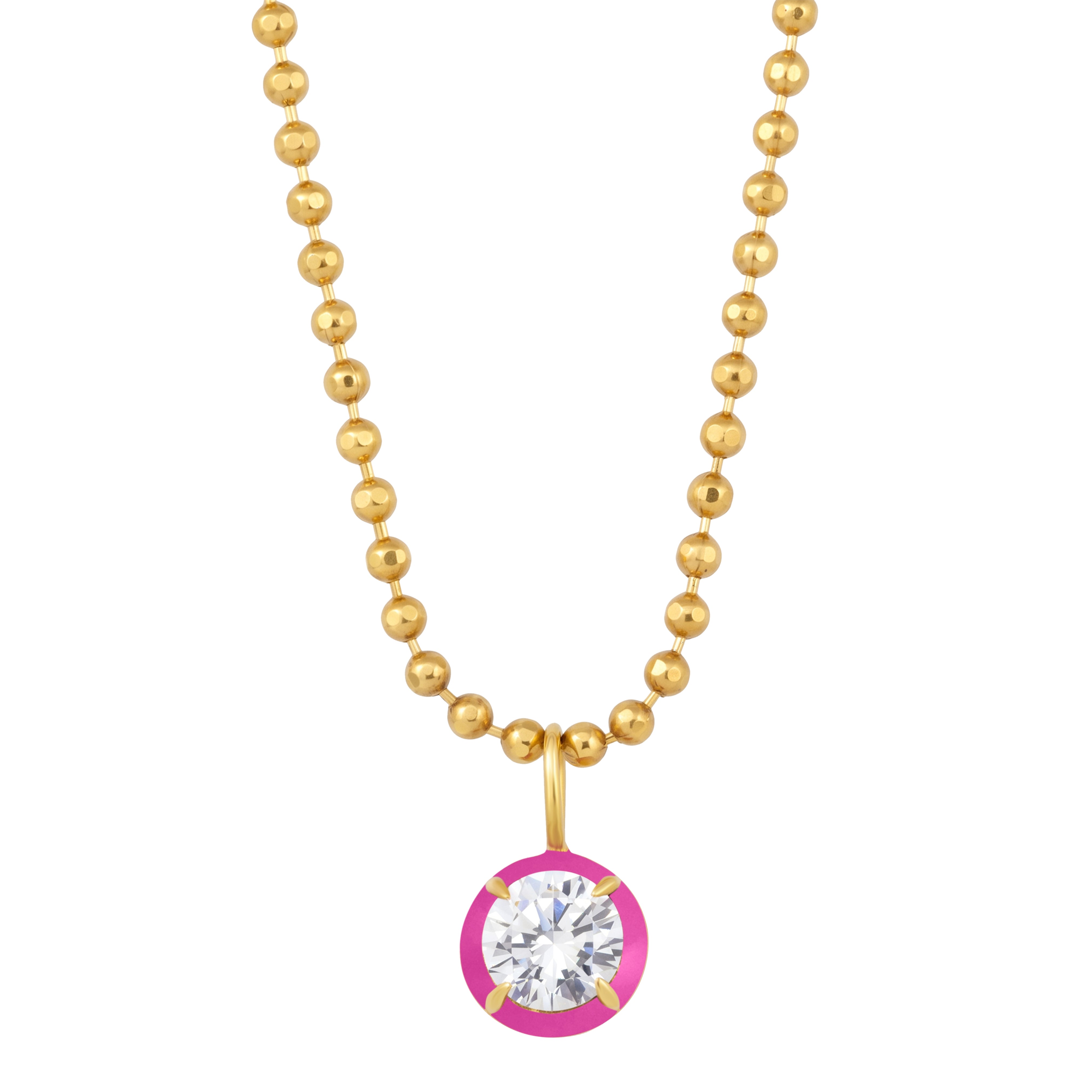 Drop Enamel Pendant with Ball Chain