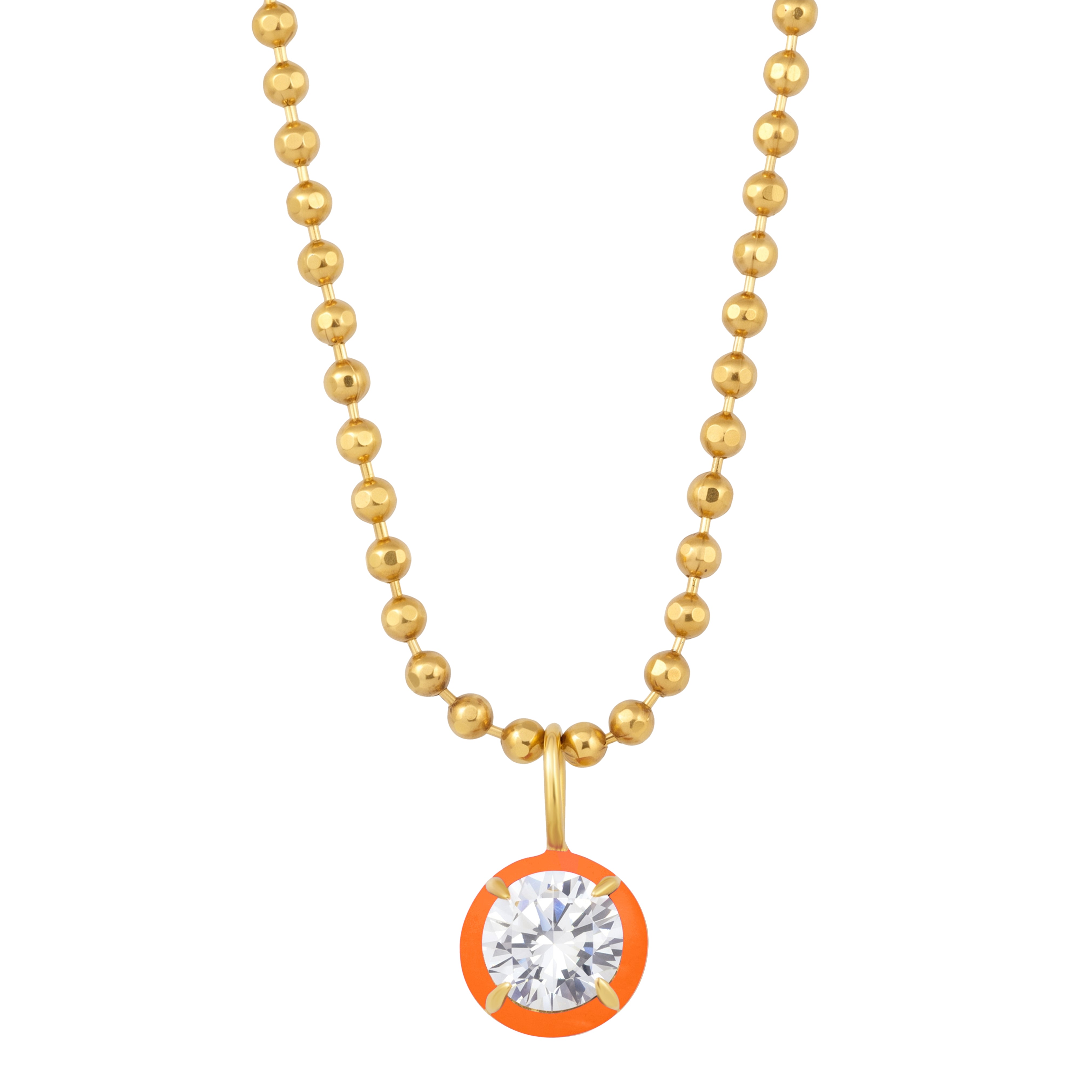 Drop Enamel Pendant with Ball Chain