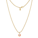 Drop Enamel Pendant with Ball Chain