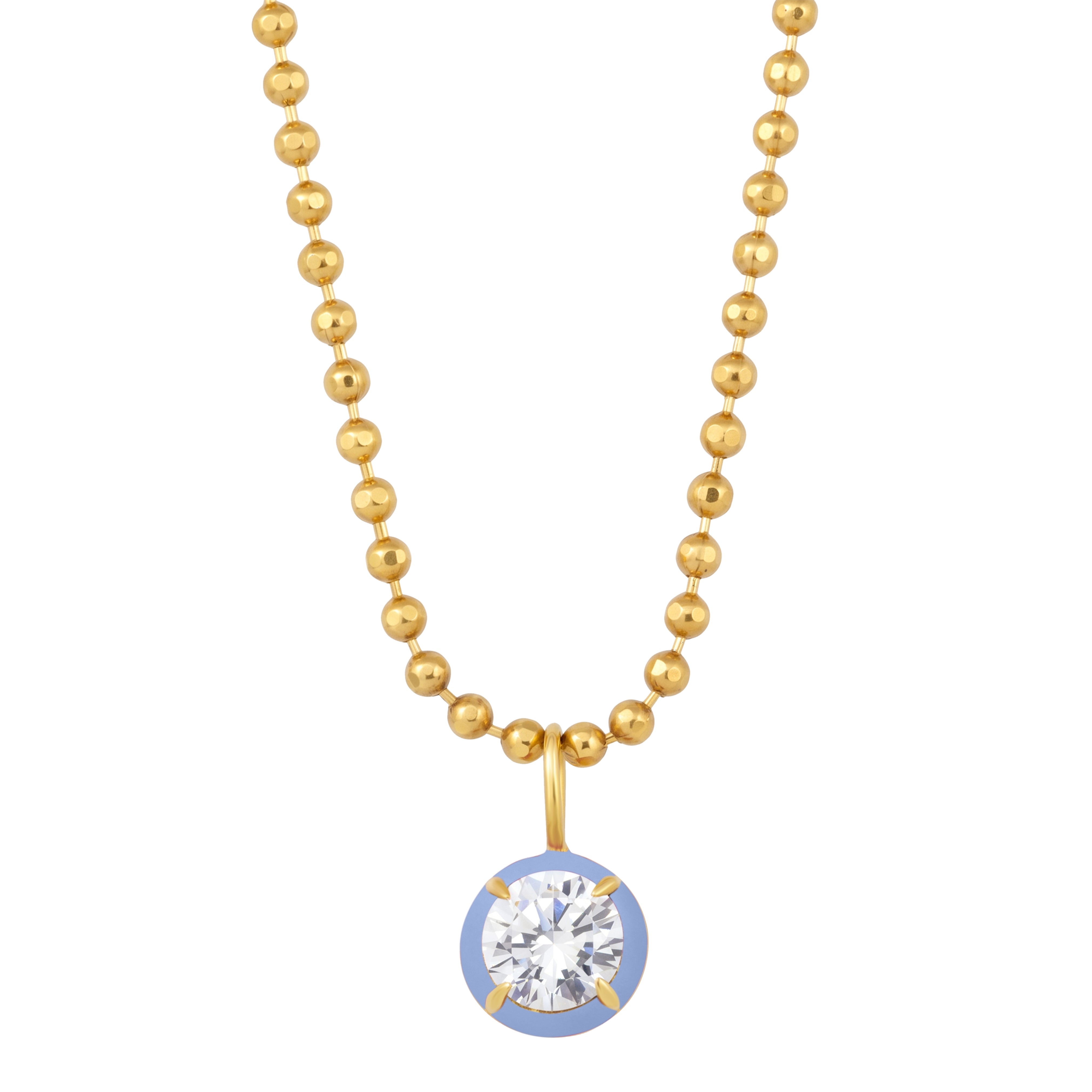 Drop Enamel Pendant with Ball Chain