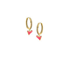 Studded hoop with Organic Heart