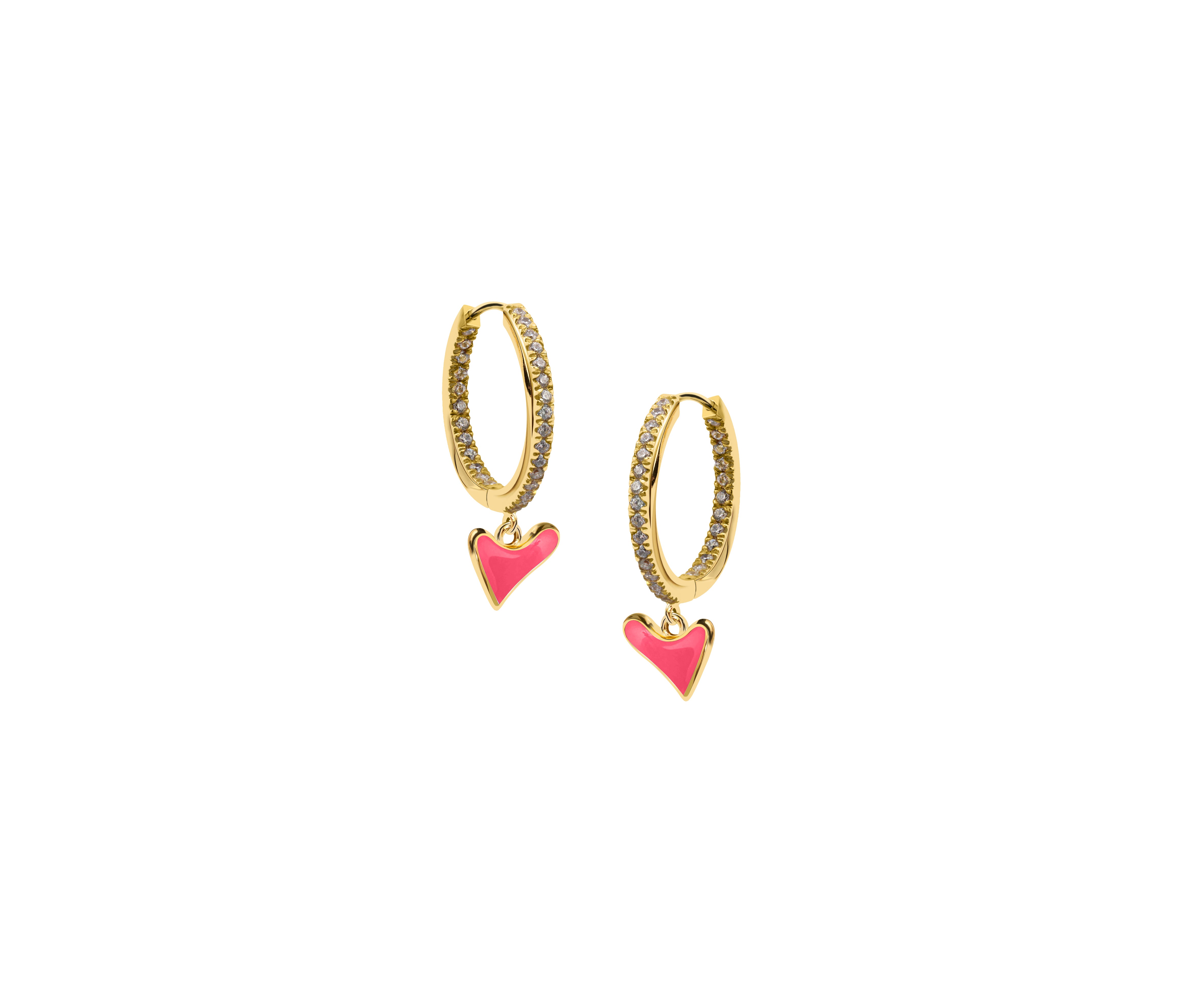Studded hoop with Organic Heart