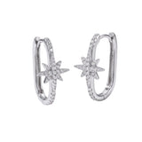 Diya Star Hoop Earrings, side view of the cubic zirconia hoops