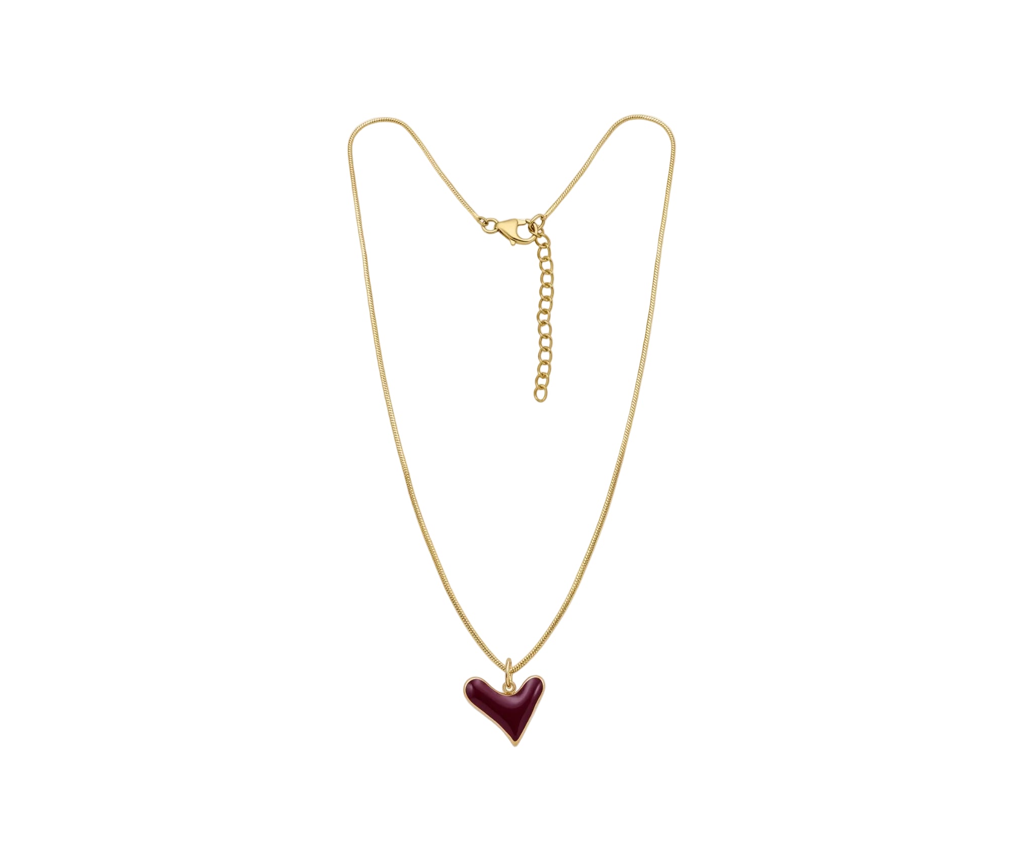 Reversible heart necklace with engraving