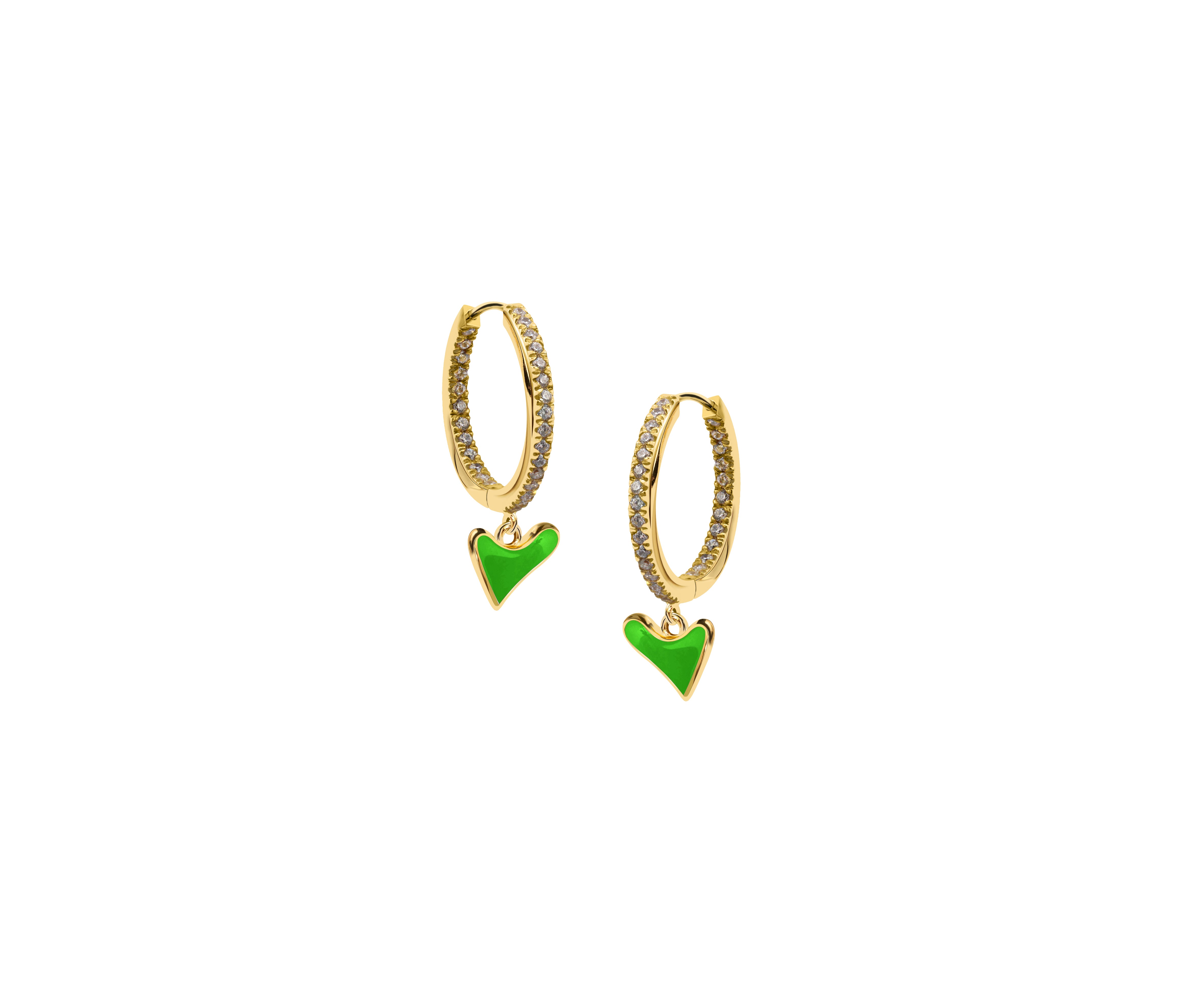Studded hoop with Organic Heart