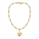 Halo malachite charm necklace