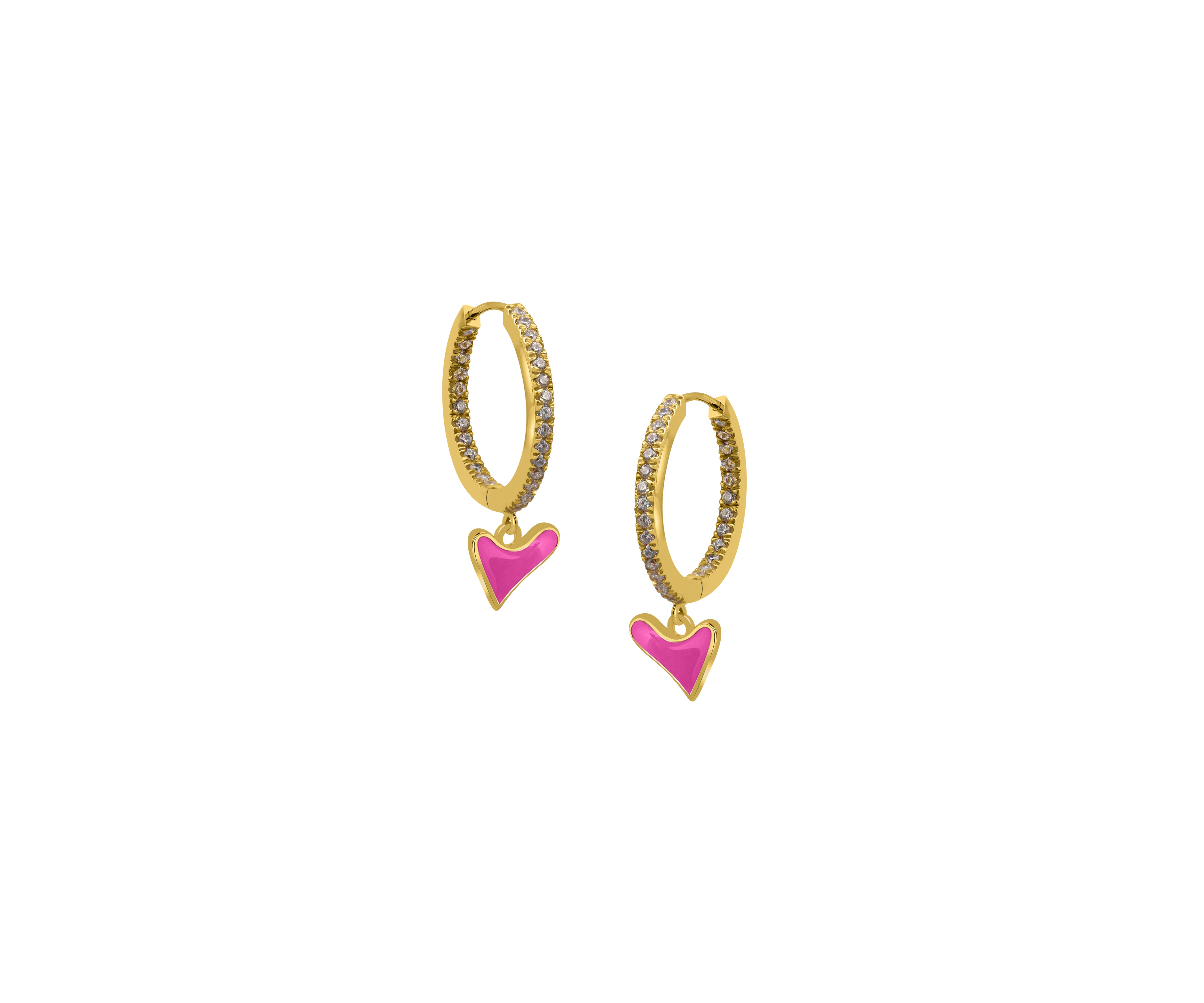 Inside Out Baby Gem Hoops With Heart
