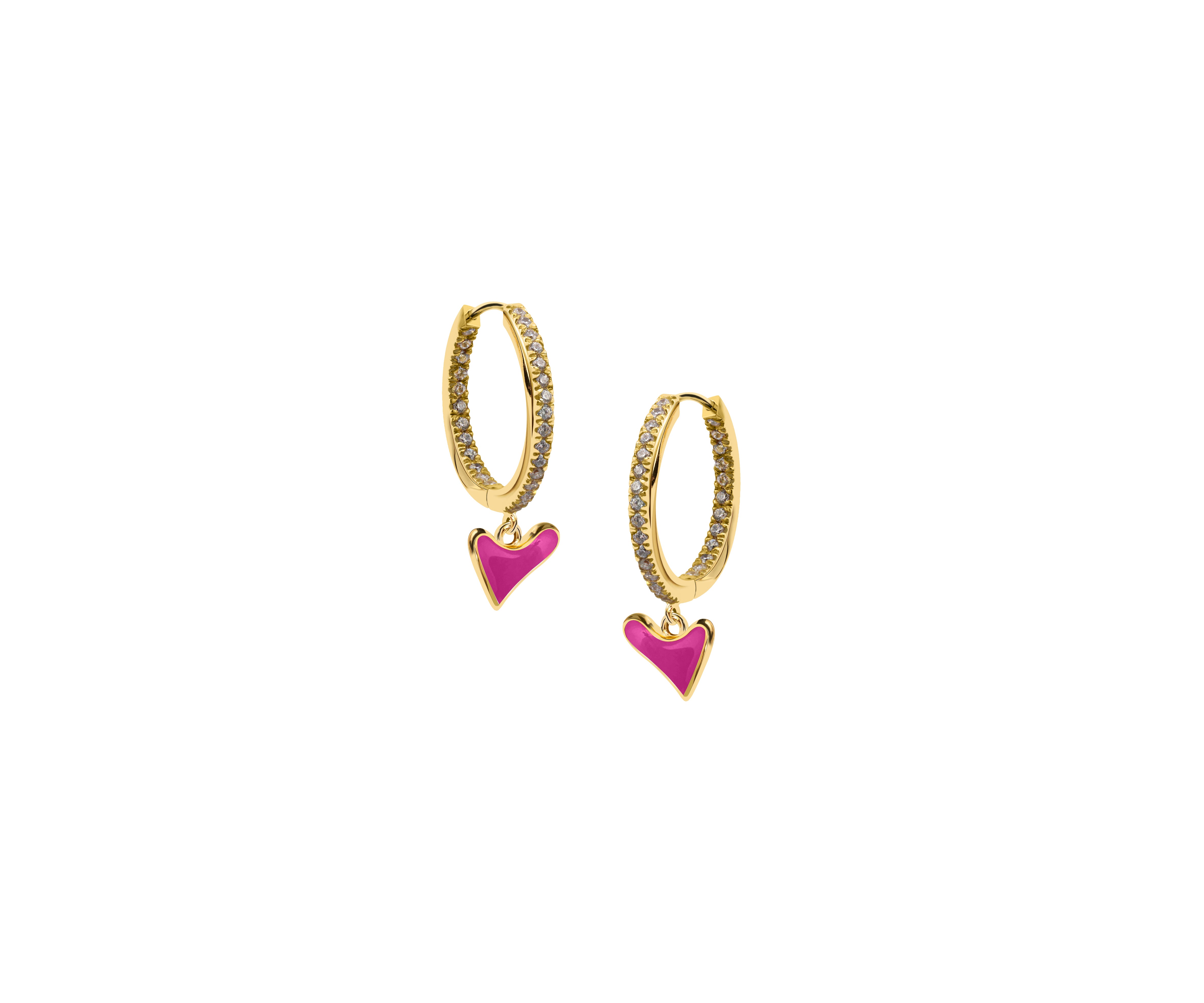 Studded hoop with Organic Heart
