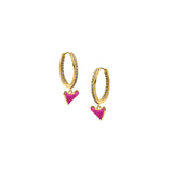 Studded hoop with Organic Heart