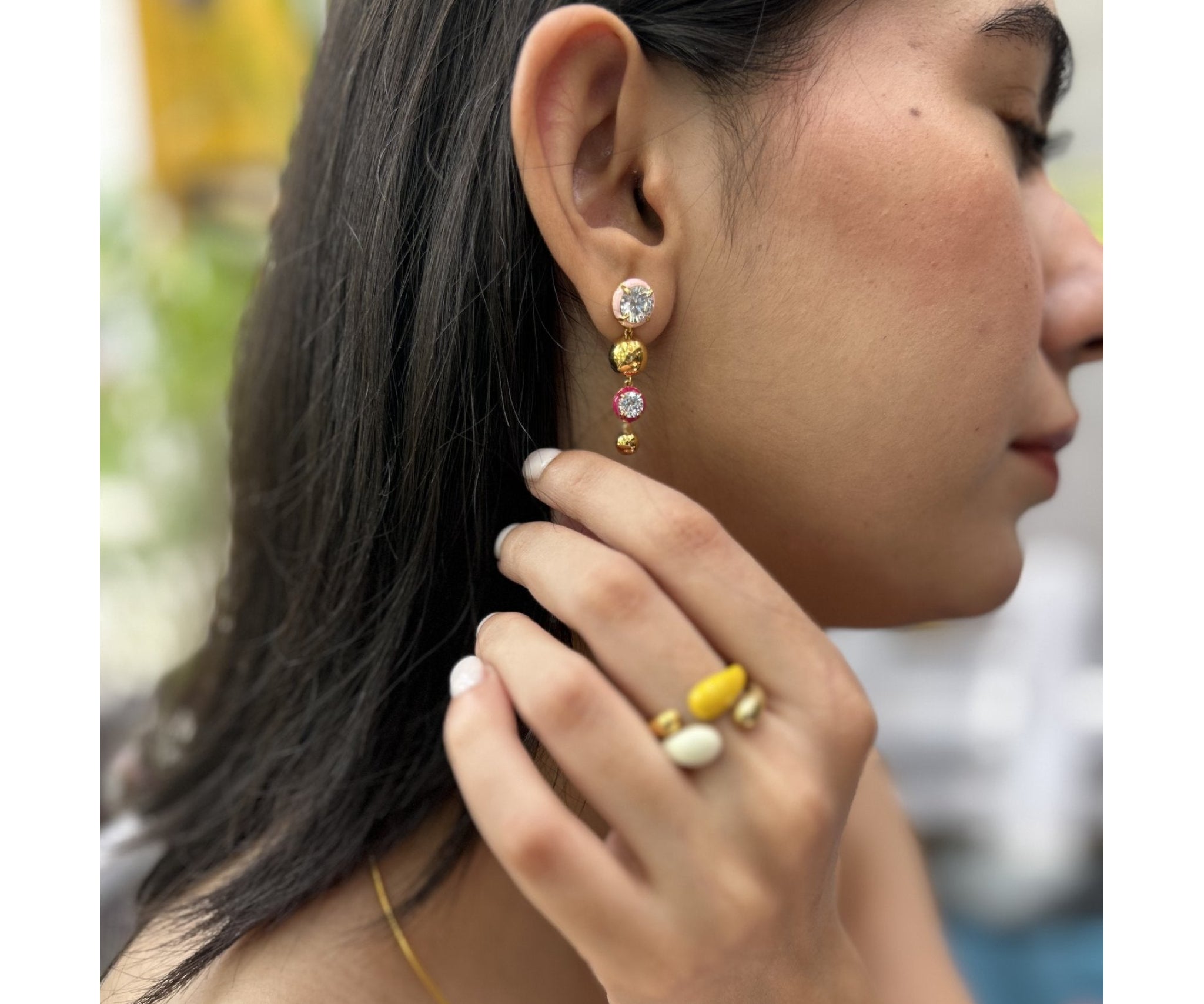 Dollop Enamel Drop Earrings
