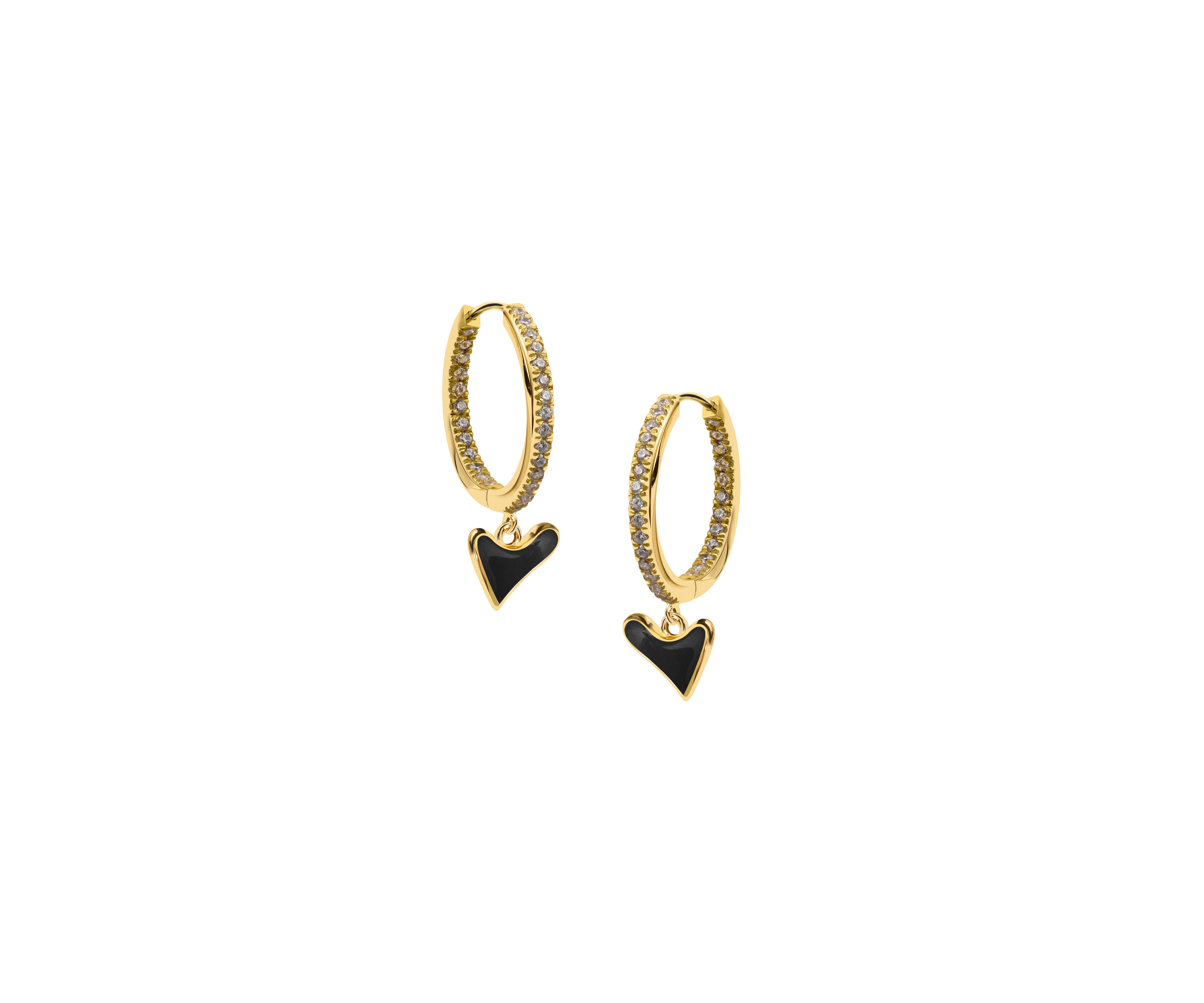 Studded hoop with Organic Heart