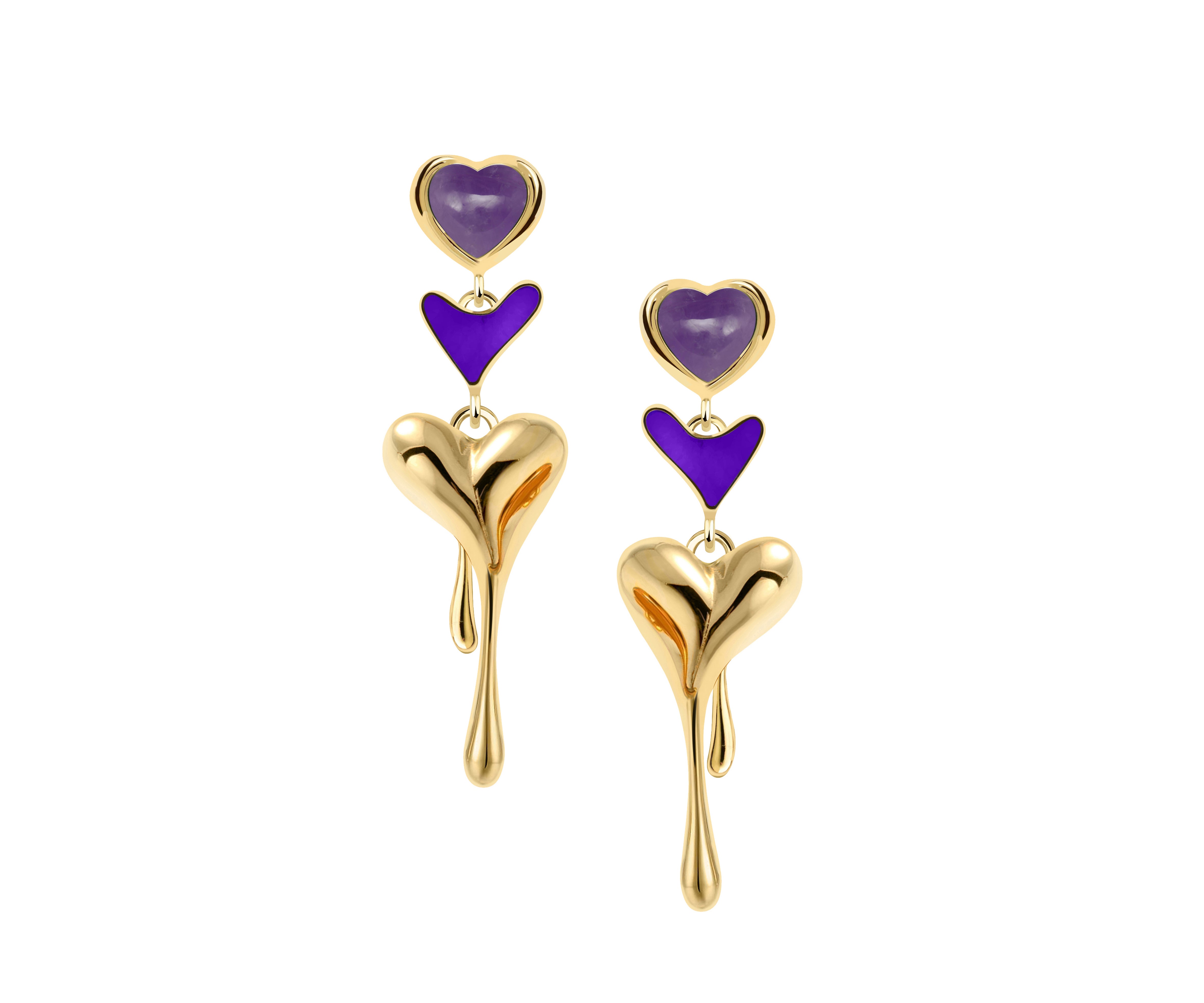 All heart drop earrings