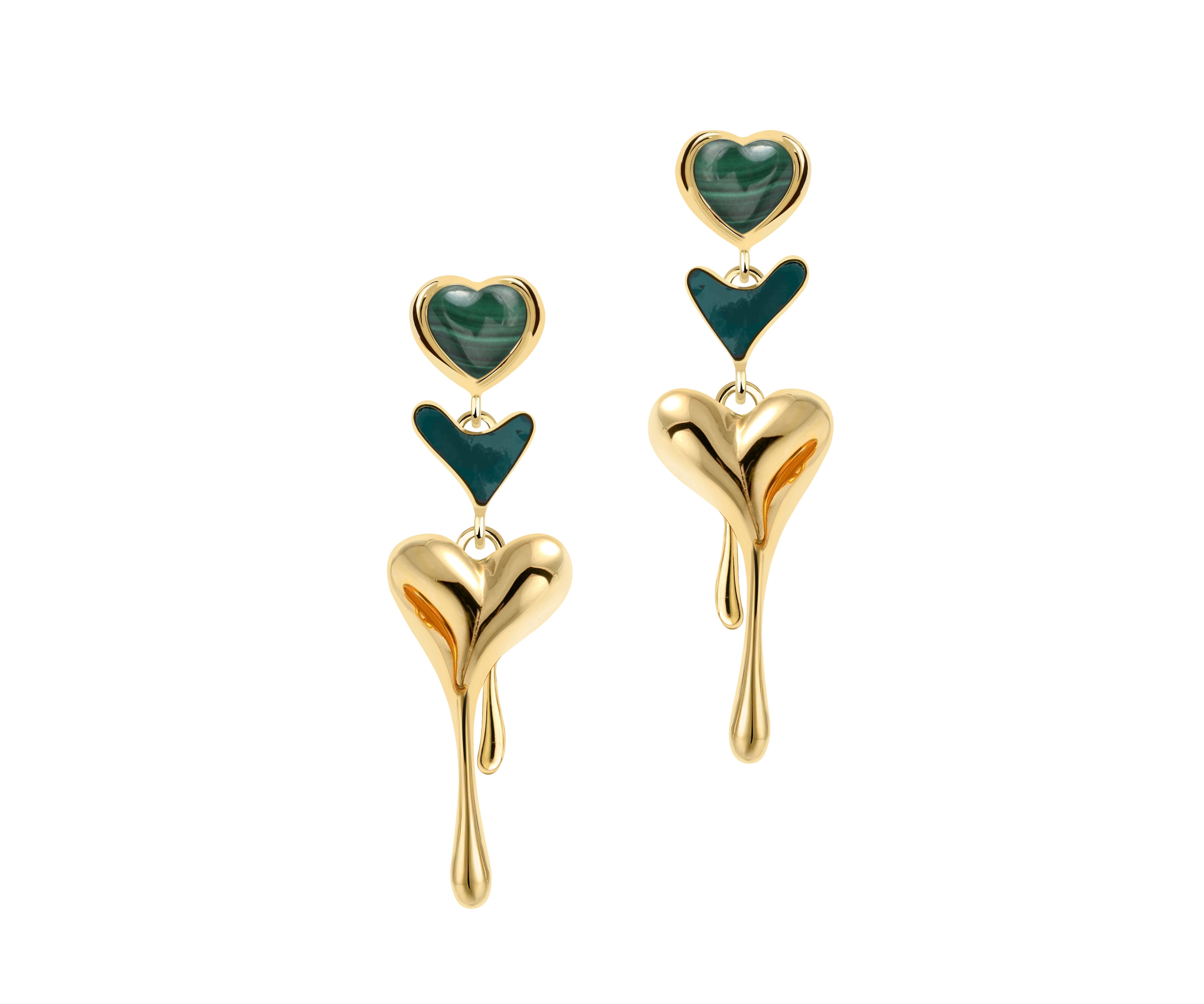 All heart drop earrings