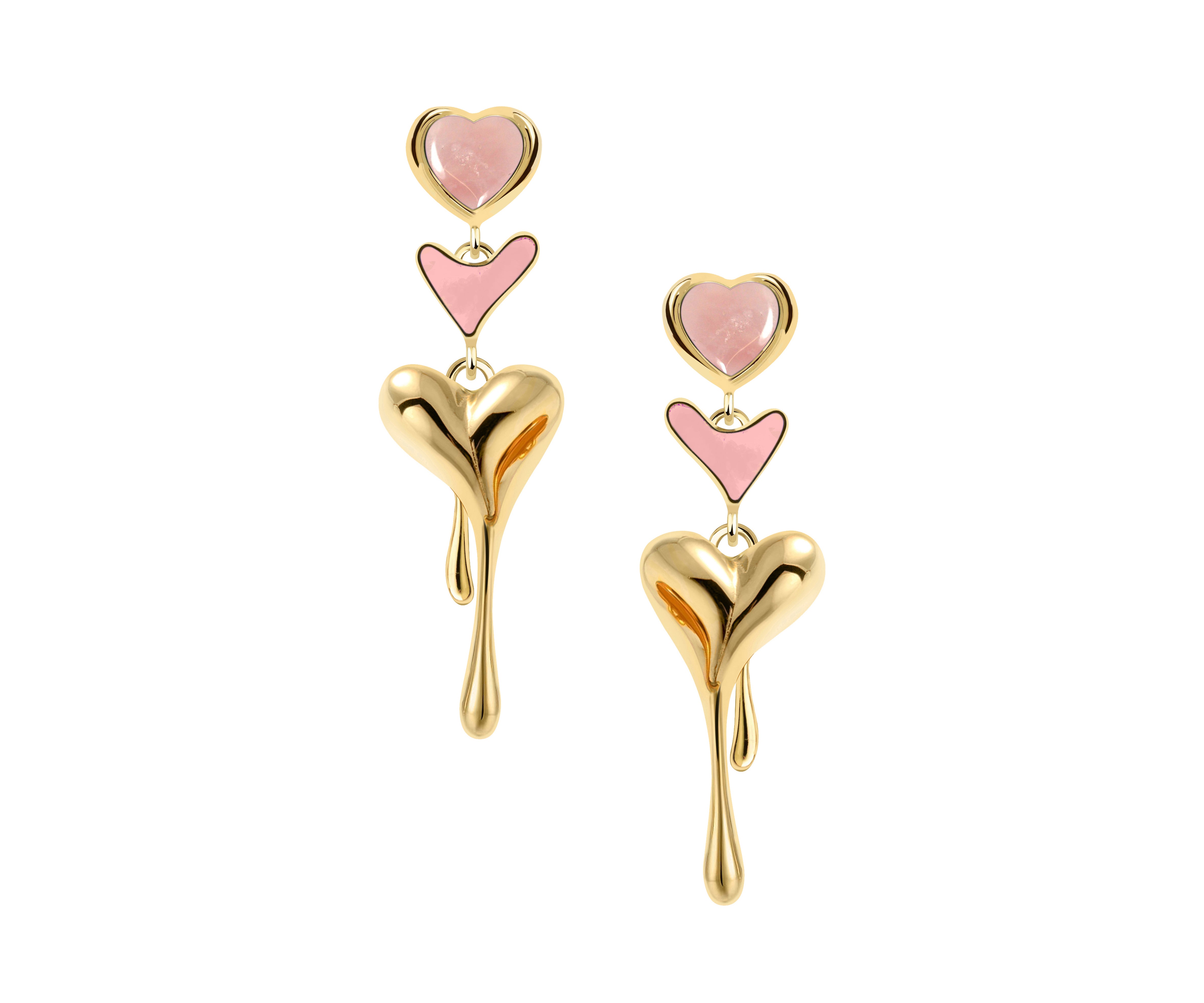 All heart drop earrings